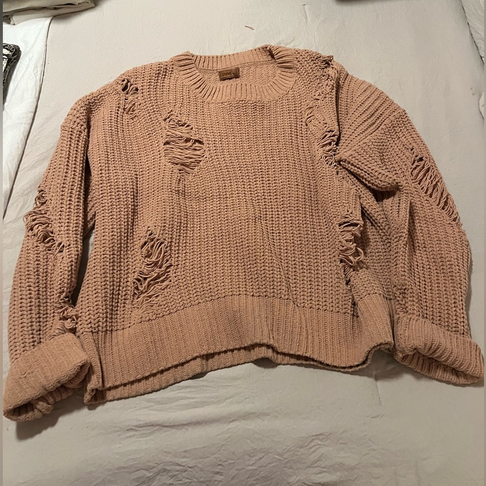 Dark Gold Distressed Sweater